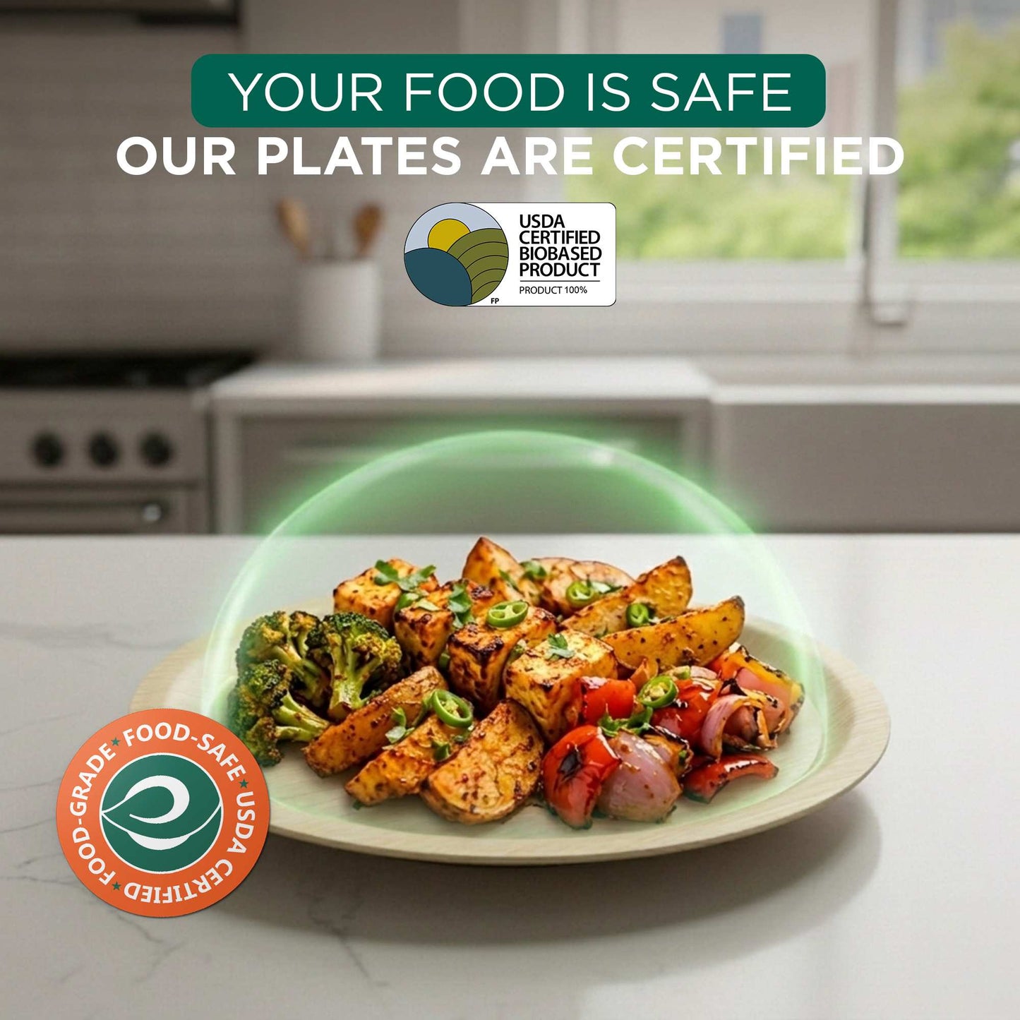 12 Inch Round Disposable Areca Palm Leaf Plates