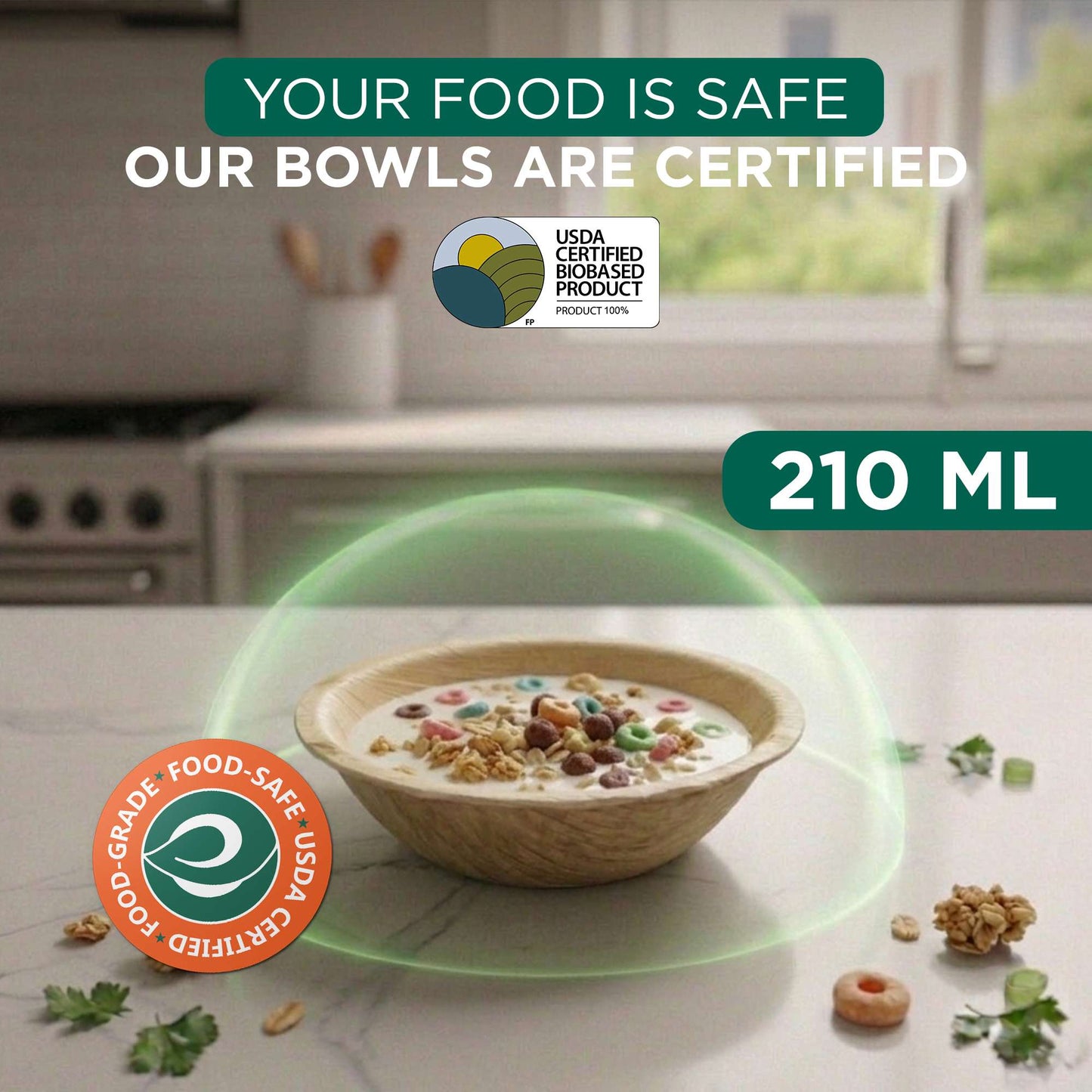 210ml Round Areca Palm Leaf Disposable Bowls