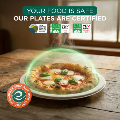 12 inch Round Disposable Bagasse Plates