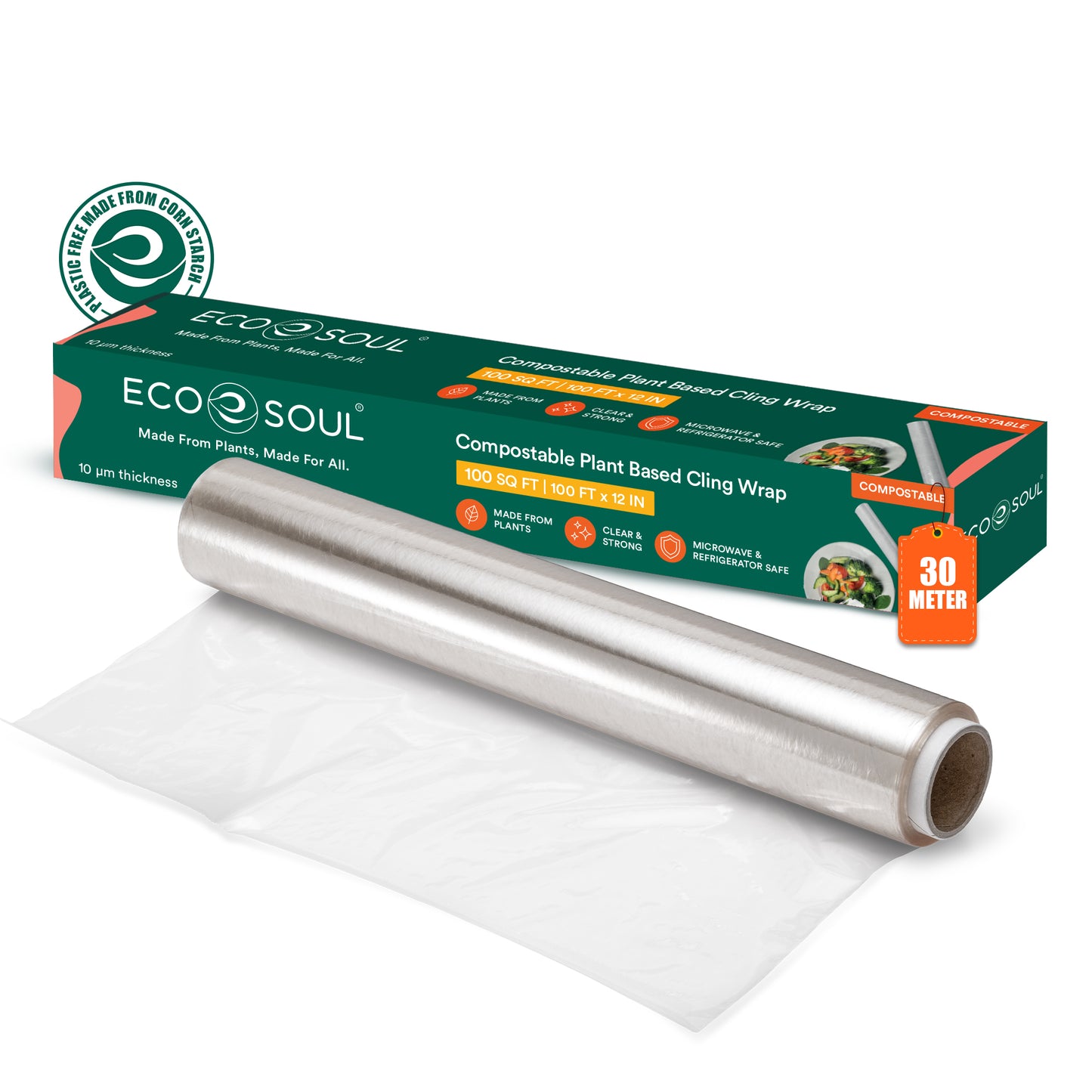 Compostable Cling Wrap 30 cm x 30 mtr Pack of 1