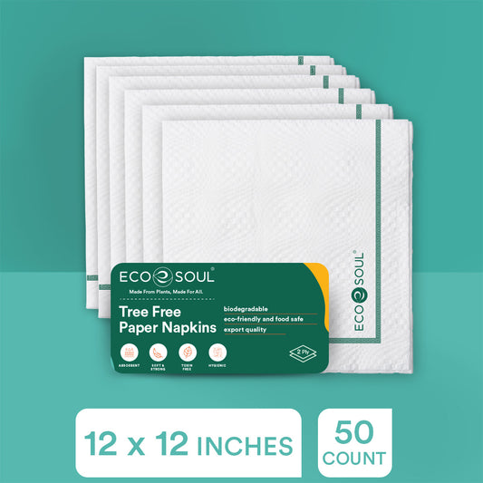 Compostable Tree-Free Dinner Napkin, 2 Ply