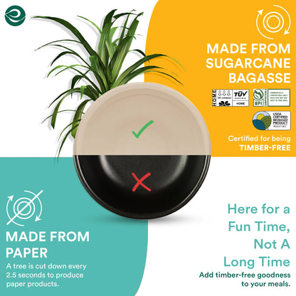 Disposable sugarcne bagasse better than paper bowls. 