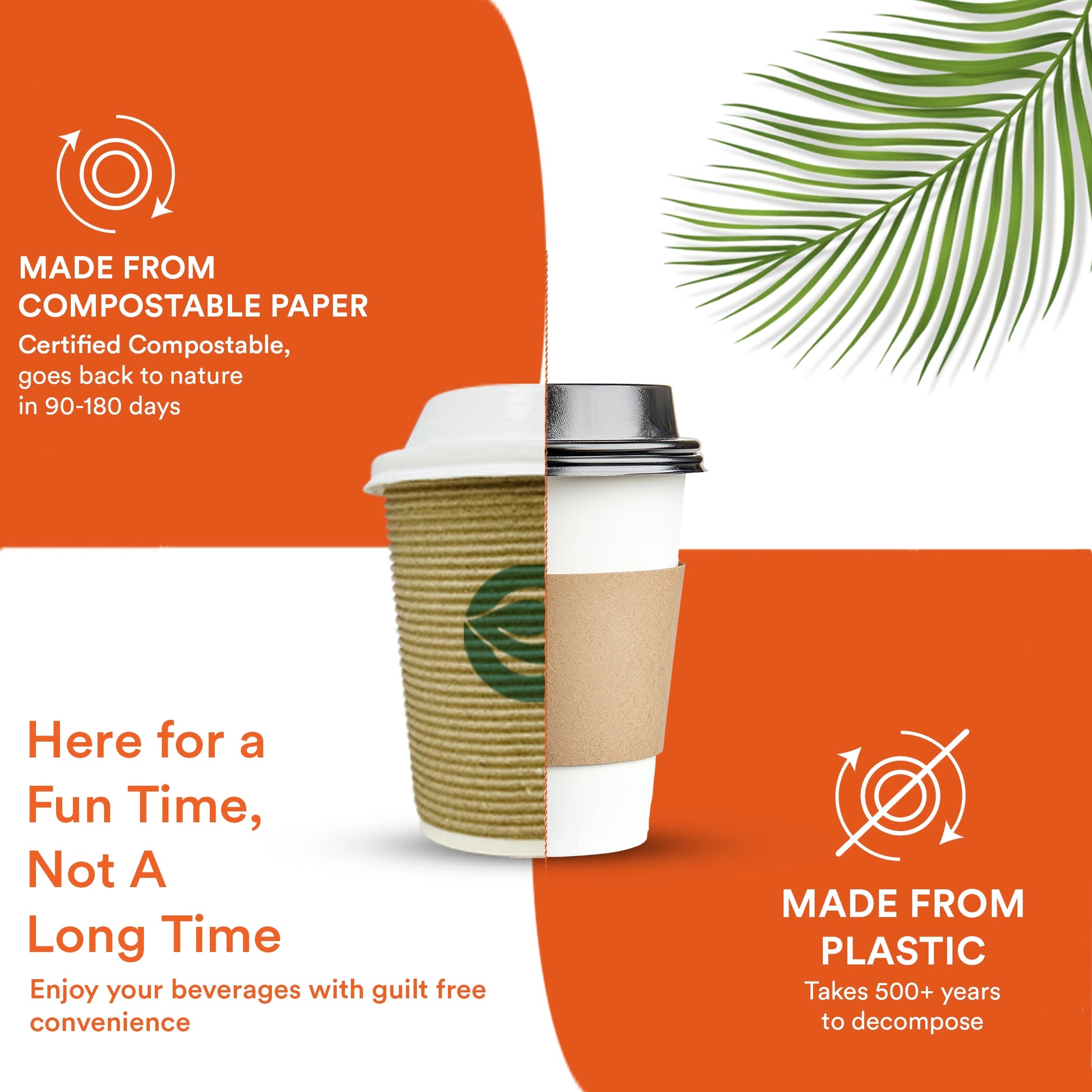 Compostable ripple cups – a eco-friendly alternative to plastic cups.