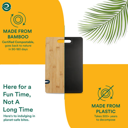 Bamboo Chopping Board with Knife Sharpner [16 x 10 inch, Extra Large]