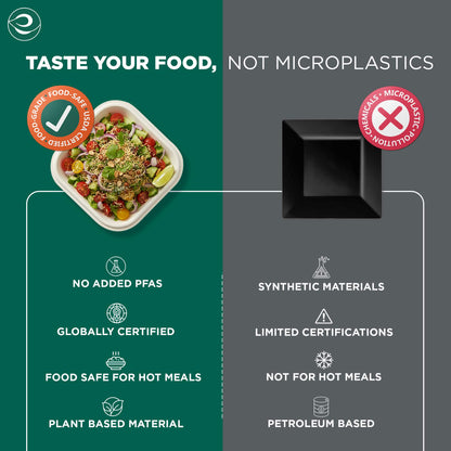 6 Inch Square Disposable Bagasse Plates