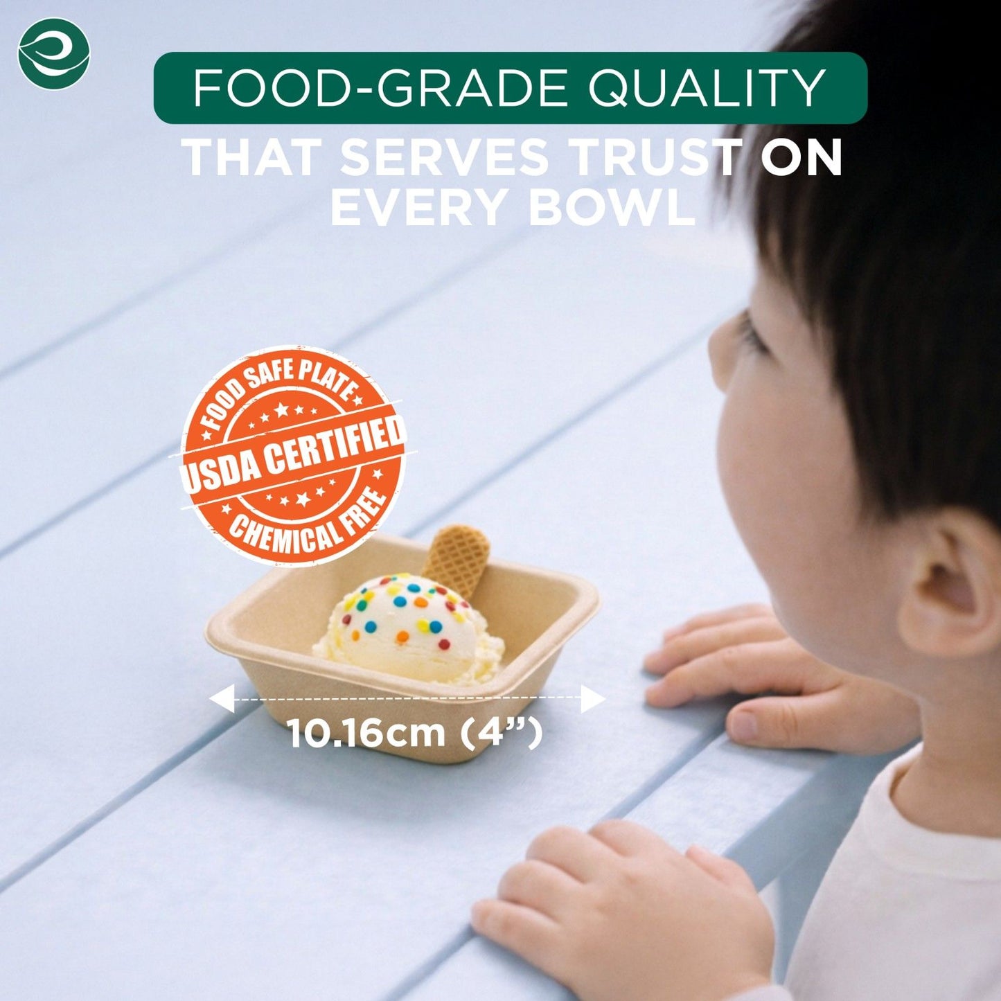 150 ml Square Disposable Bagasse Bowl