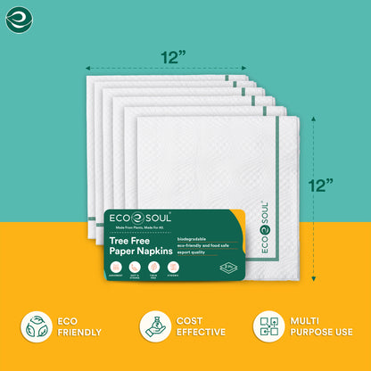 Compostable Tree-Free Dinner Napkin, 2 Ply