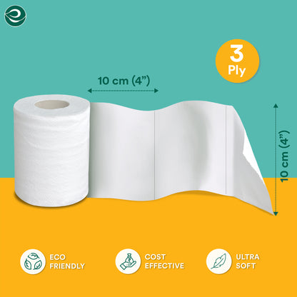 Tree-Free Toilet Paper 3 Ply 160 sheets(10 x 10 cm)