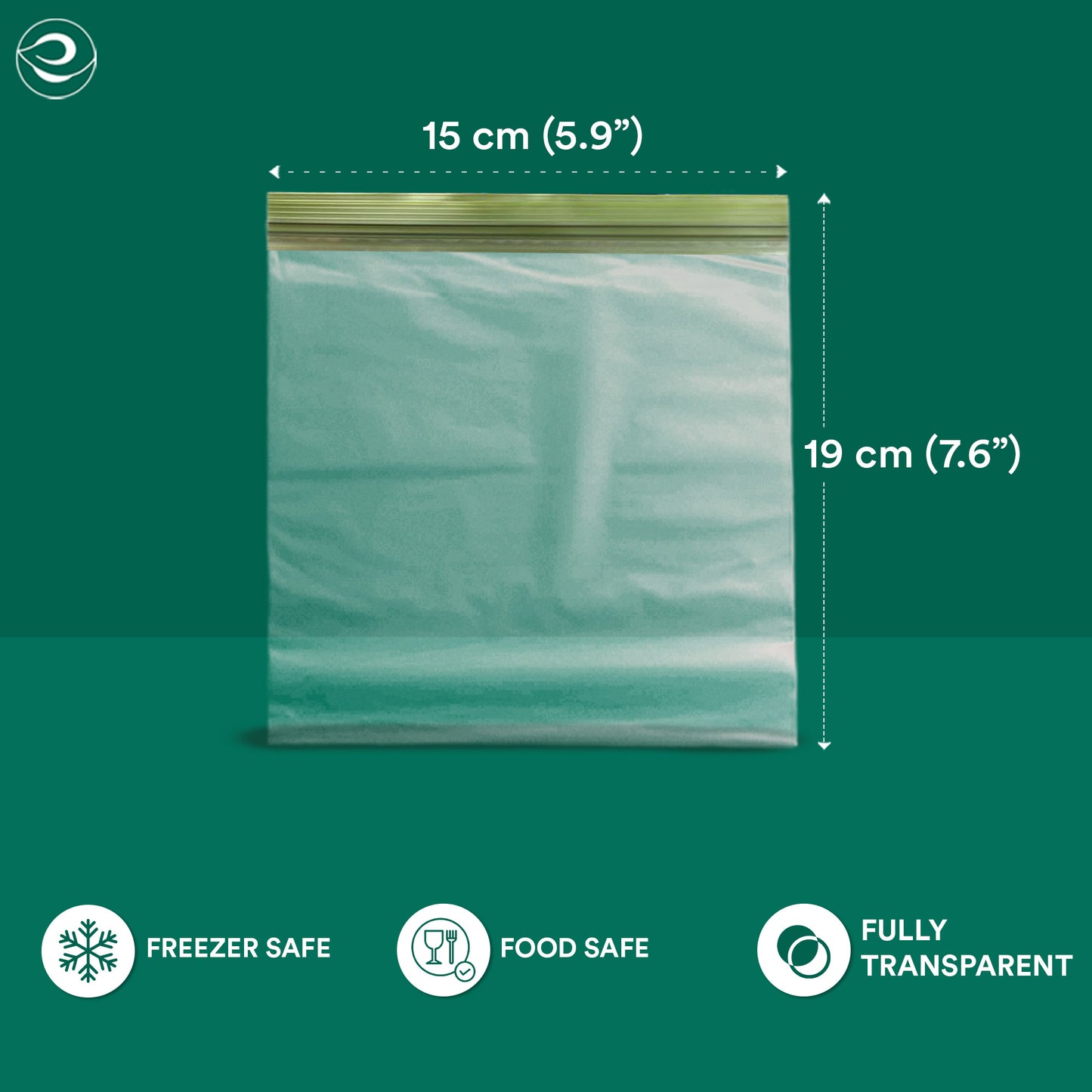 Compostable & Eco Friendly Ziplock Bags (19 x 15 cm, Small, 25 Count)