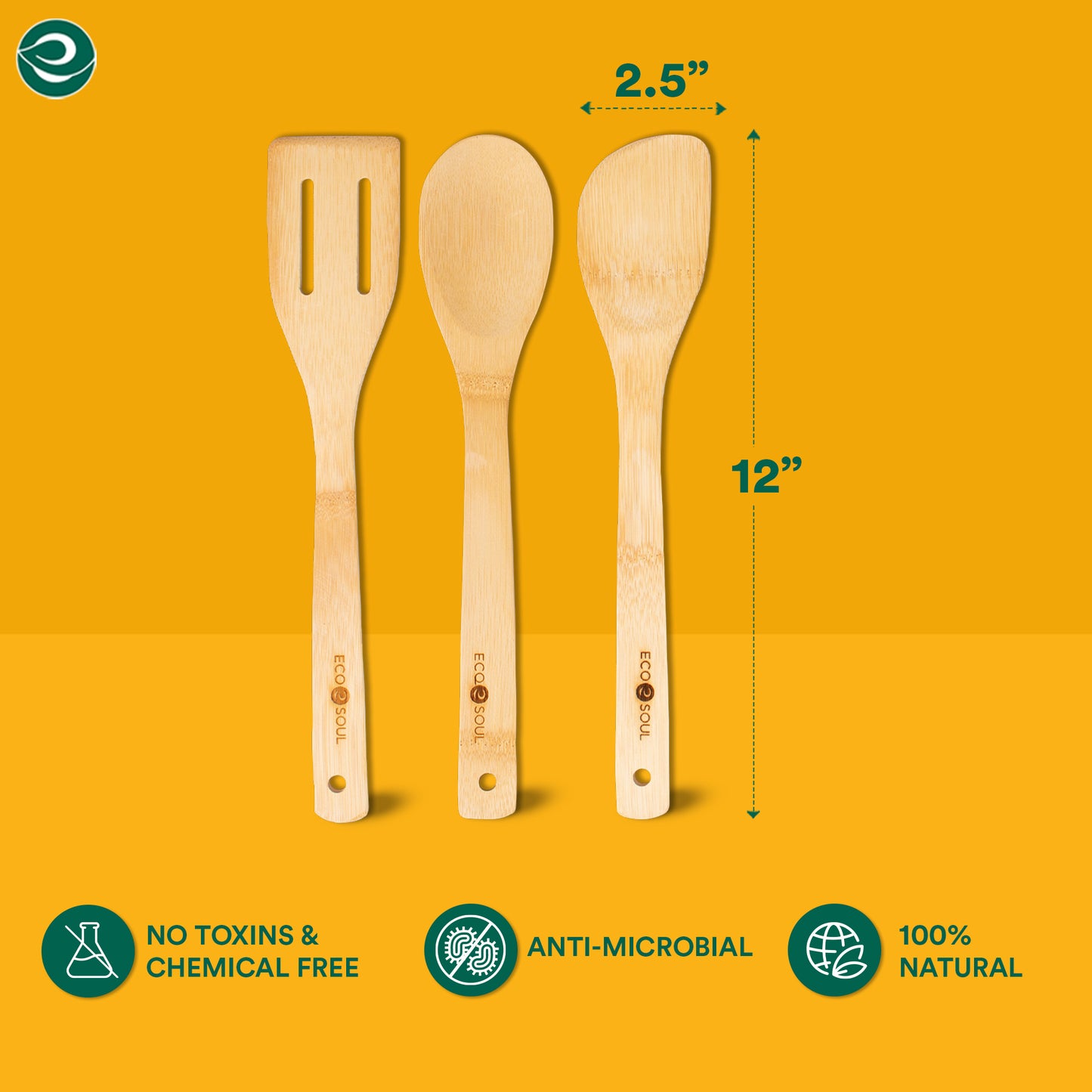 Bamboo Cooking Utensils set of 3