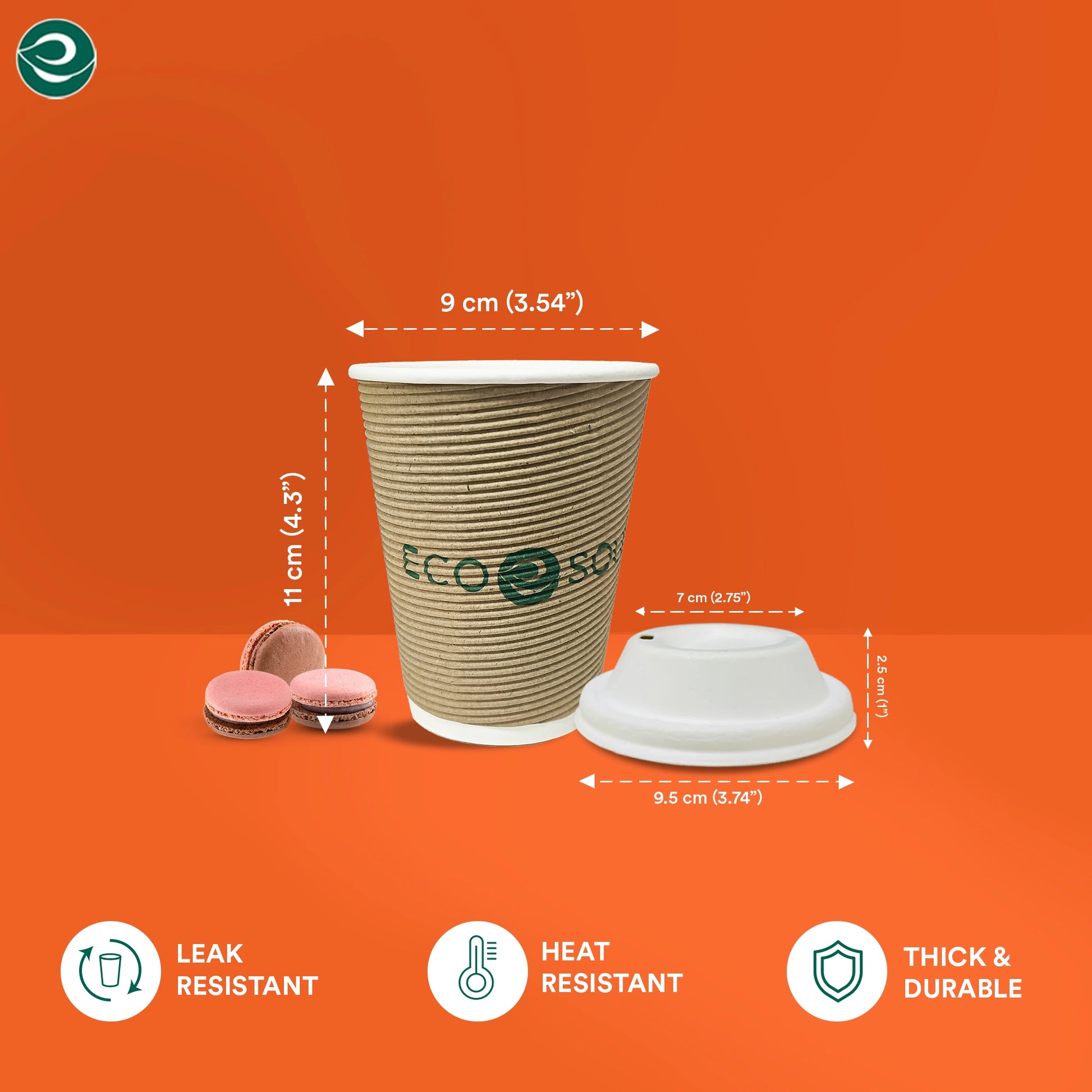 11 cm long eco-friendly ripple cups.