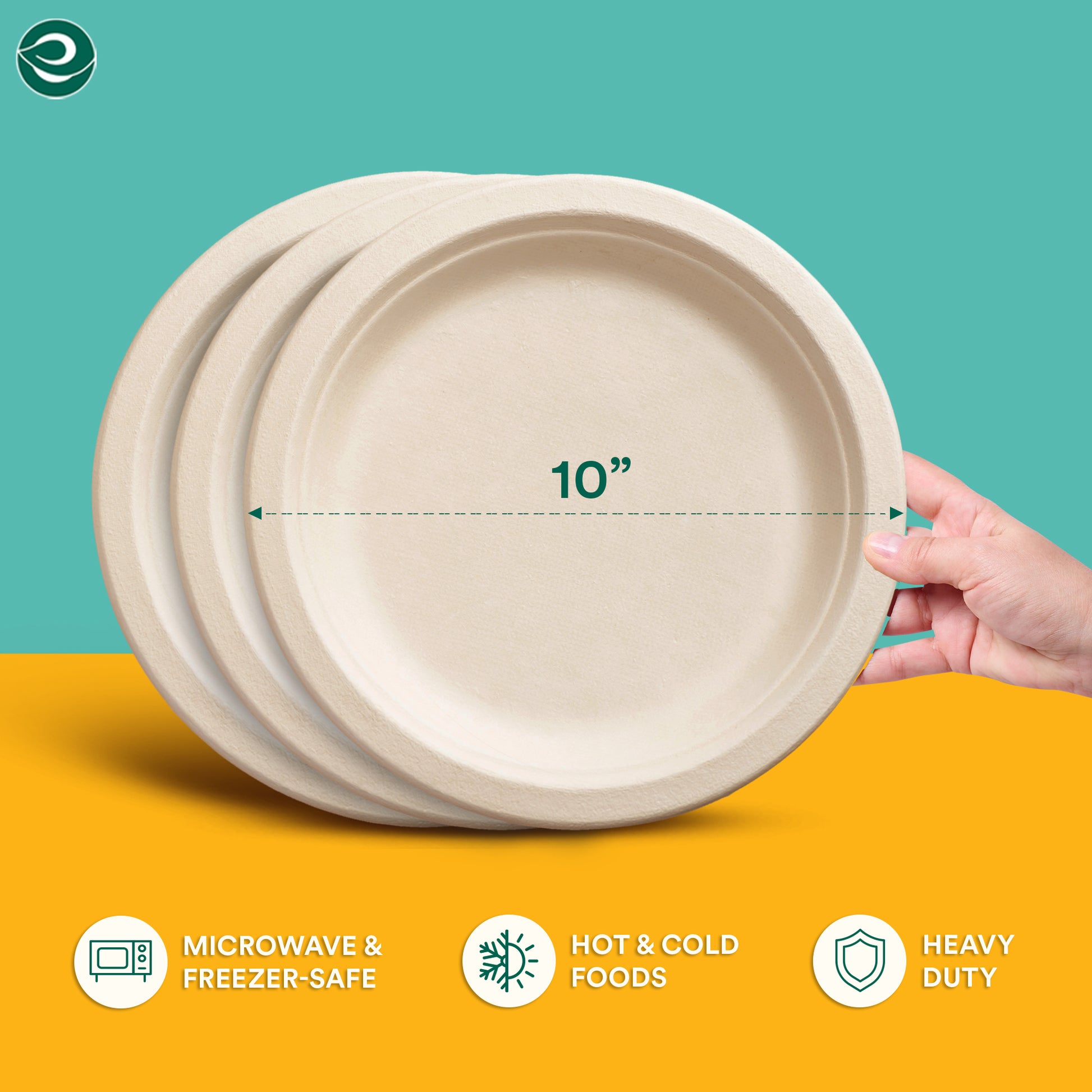 100% Natural Eco-friendly Disposable Plates for Hot and Cold Foods