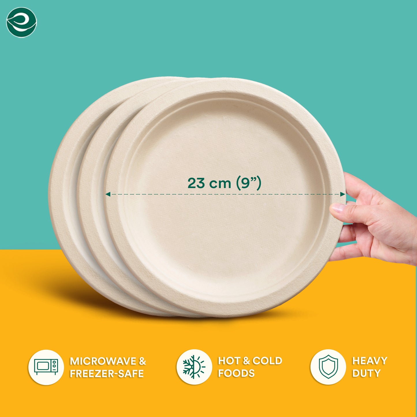 9 Inch Round Disposable Bagasse Plates