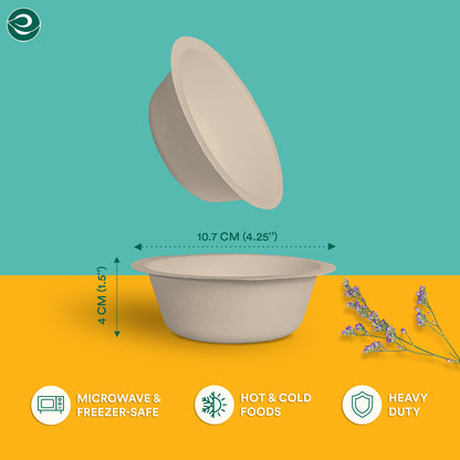 Eco-friendly Compostable Bagasse Bowls for hot and cold foods.