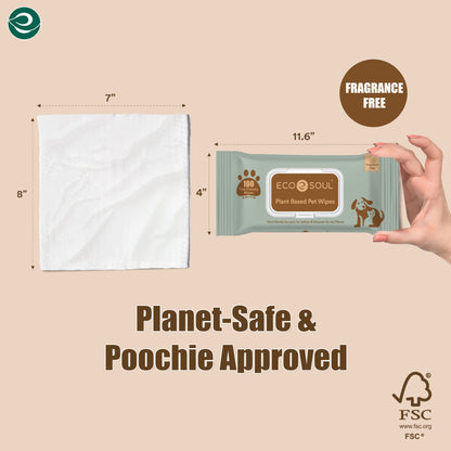 Unscented Pet Wipes with Aloevera & Glycerin | Pack of 2