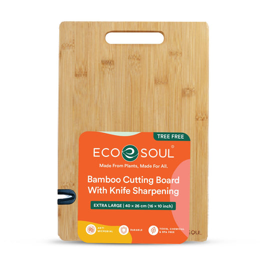 Bamboo Cutting Board with Knife Sharpner (Extra Large)