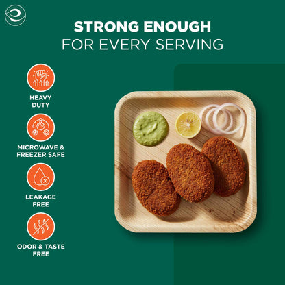 6 Inch Square Disposable Areca Palm Leaf Plates