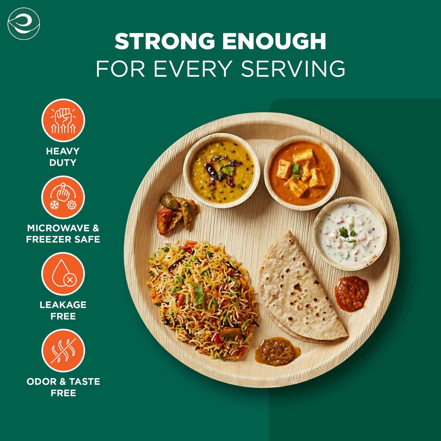 12 Inch Round Disposable Areca Palm Leaf Plates