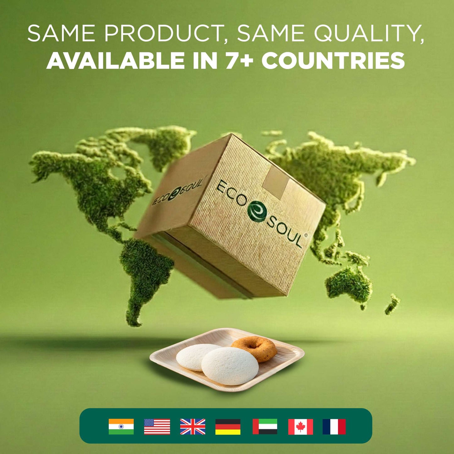 8 Inch Square Disposable Areca Palm Leaf Plates