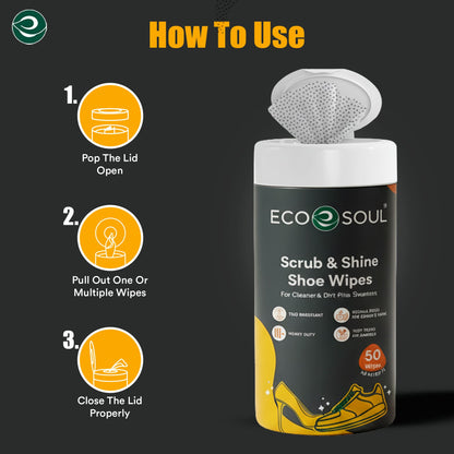 Scrub & Shine Shoe Cleaning Wipes for All Shoes | Pack of 1