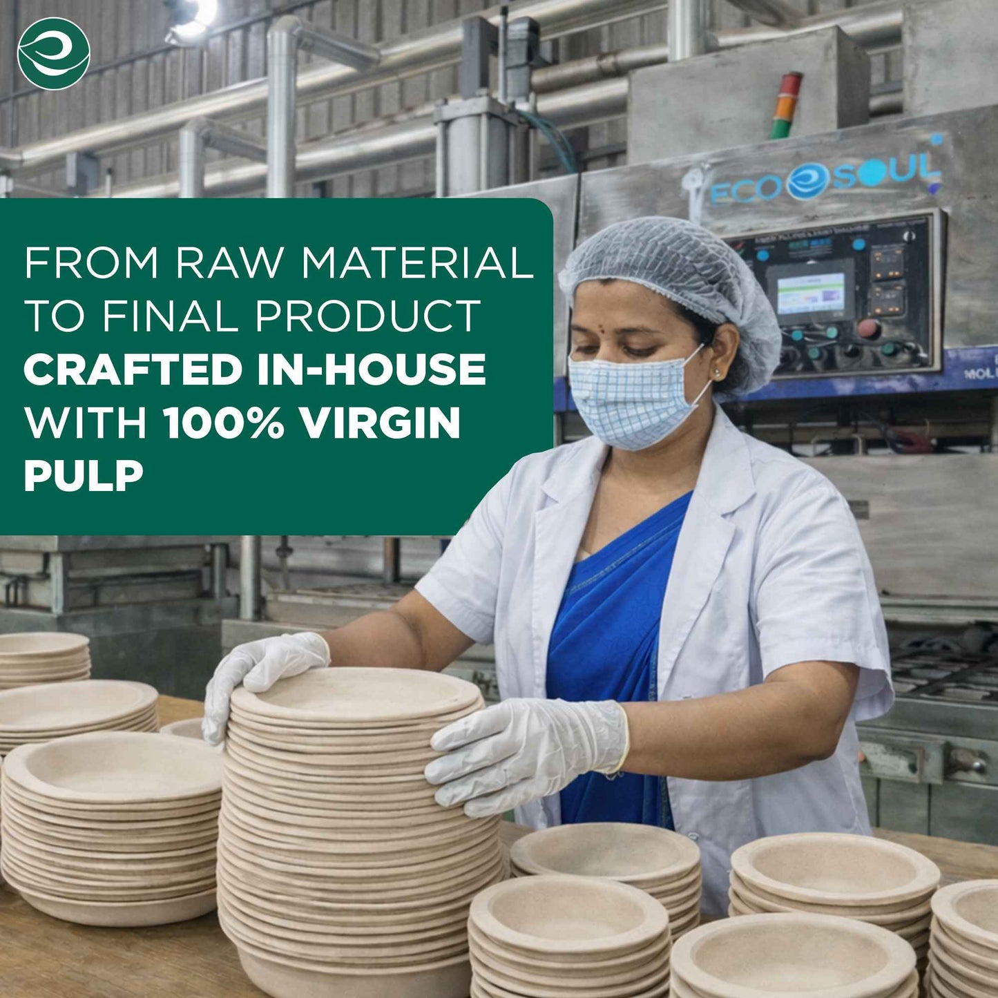 Compostable Bagasse Plates, 10 inch, Natural, Round