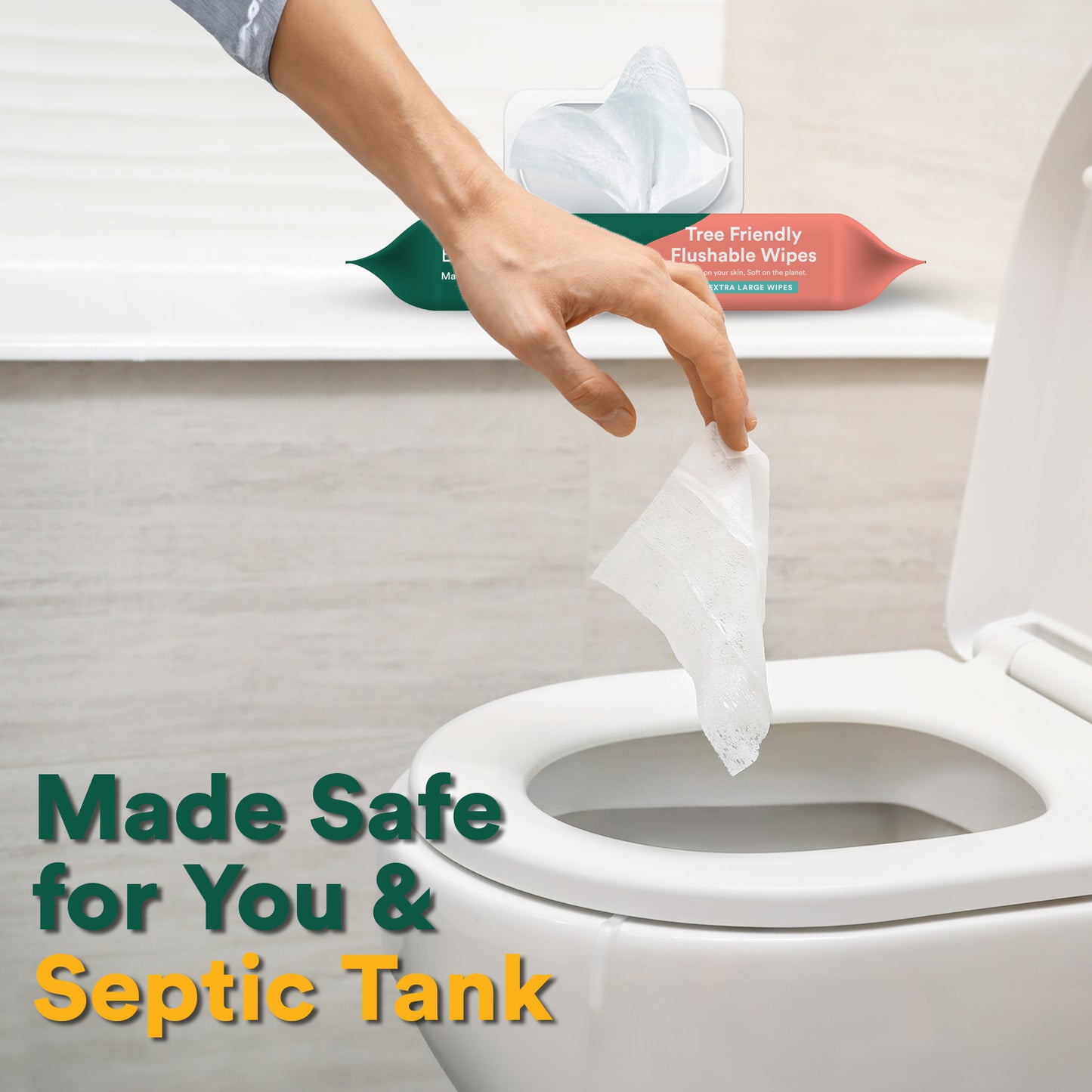 Compostable Flushable Extra-Large Adult Wipes-Aloe Fresh- Pack of 2, 48 Count