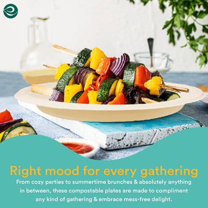 Eco-friendly compostable plates for every gathering. 