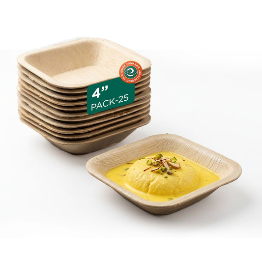 Palm Leaf 4 Inch Square Bowl