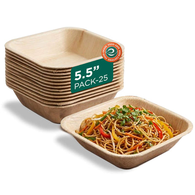 5.5 inch Square Disposable Areca Palm leaf Bowl