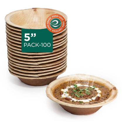 210ml Round Areca Palm Leaf Disposable Bowls