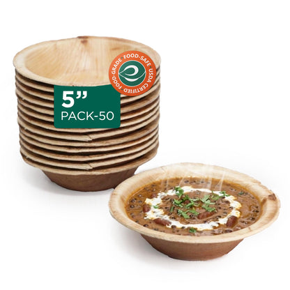 210ml Round Areca Palm Leaf Disposable Bowls