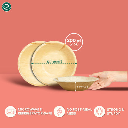 210ml Round Areca Palm Leaf Disposable Bowls