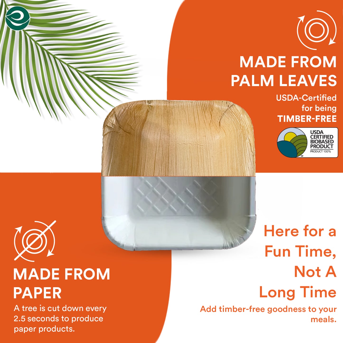 Palm leaf disposable bowls better than paper bowl. 