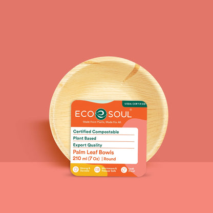 210 ml Eco-friendly palm leaf composable bowls