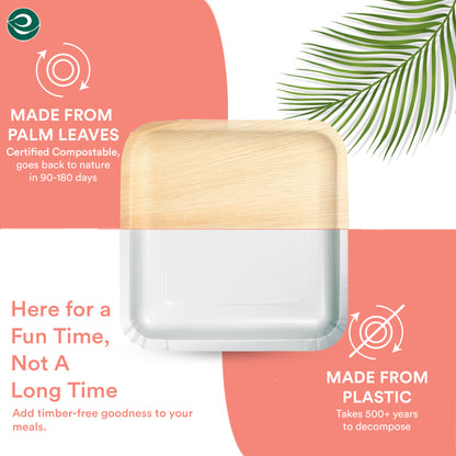 Palm Leaf Plates Bundles | 7 &10 Square