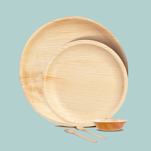 Biodegradable Round Palm Leaf Dinnerware Set