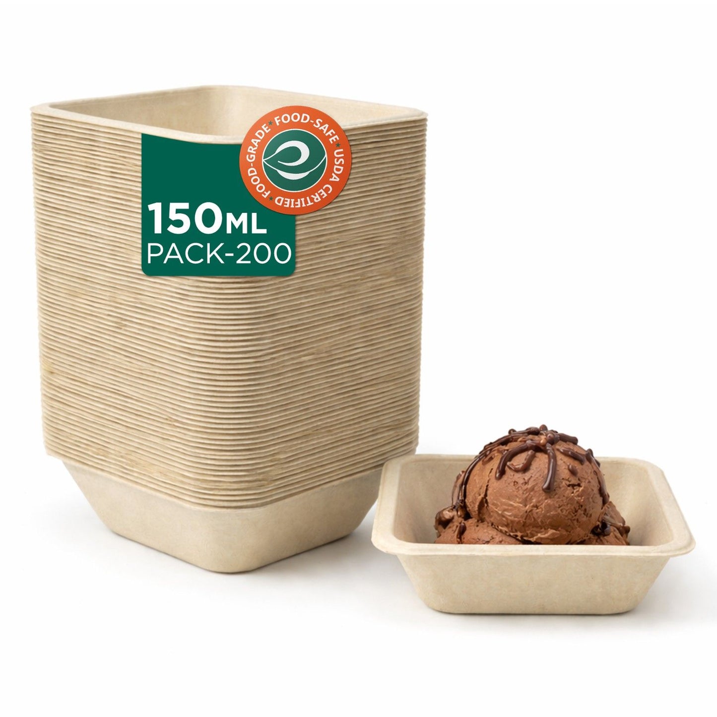 150 ml Square Disposable Bagasse Bowl