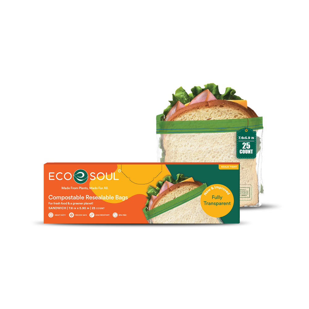 Compostable & Eco Friendly Ziplock Bags (19 x 15 cm, Small, 25 Count)