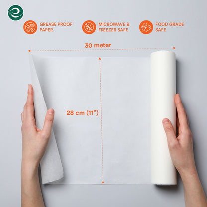 Eco-Friendly Food Wrapping Paper Roll- 11inch x 20 m | Pack of 1