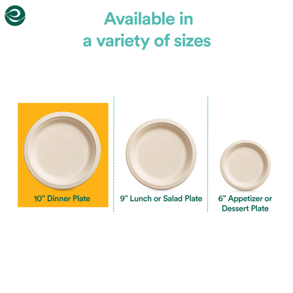 10 Inch Round Disposable Bagasse Plates