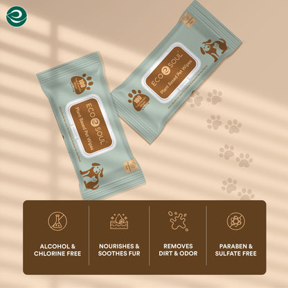 Unscented Pet Wipes with Aloevera & Glycerin | Pack of 2