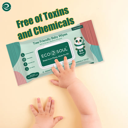 Tree Free Baby Wipes, 64 wipes