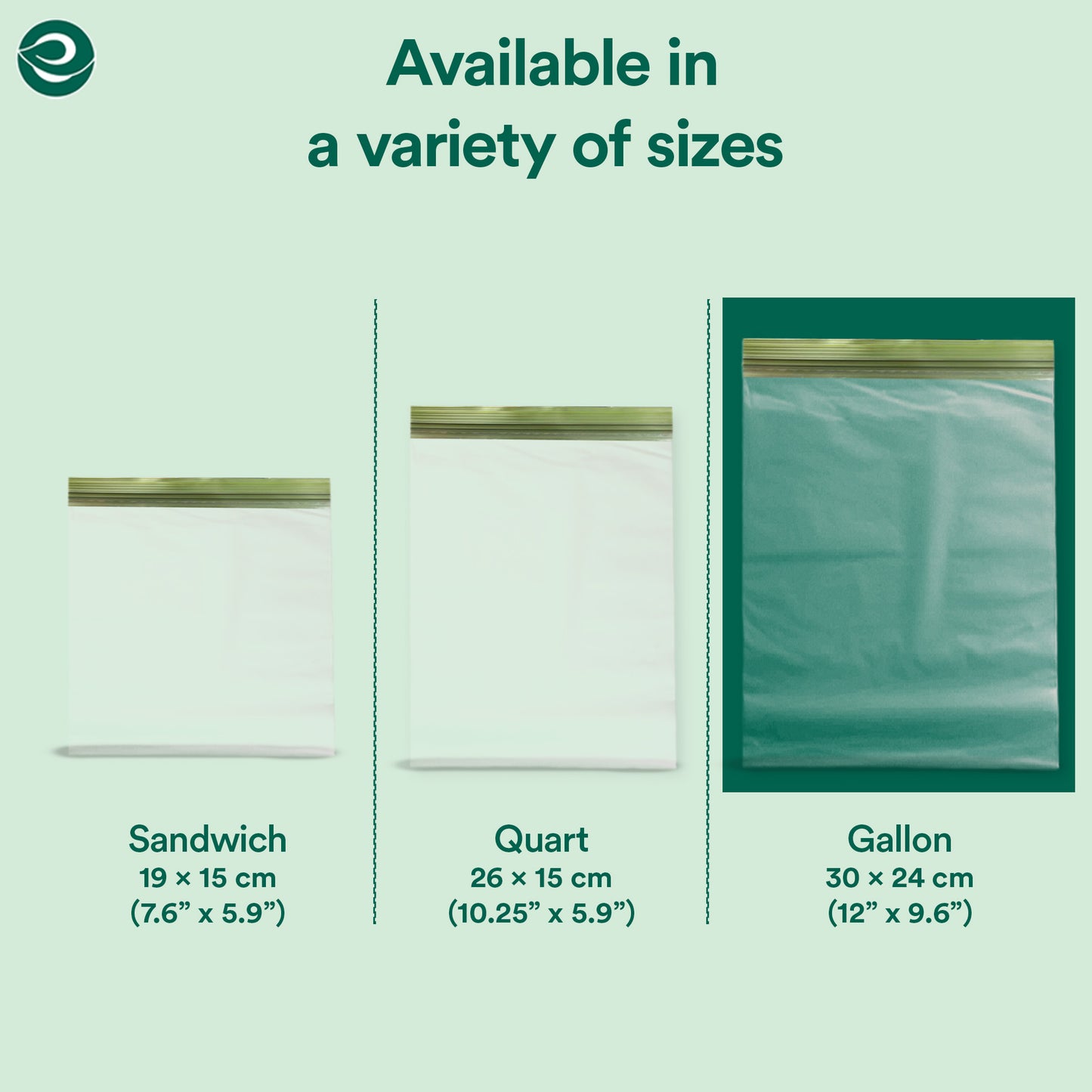 Compostable &amp; Eco Friendly Zip Locks (30 x 24 cm, Large, 20 Count)