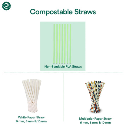 Compostable straws are available in multiple variants.