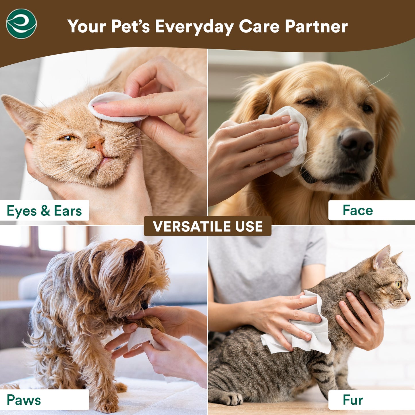 Unscented Pet Wipes with Aloevera & Glycerin | Pack of 2