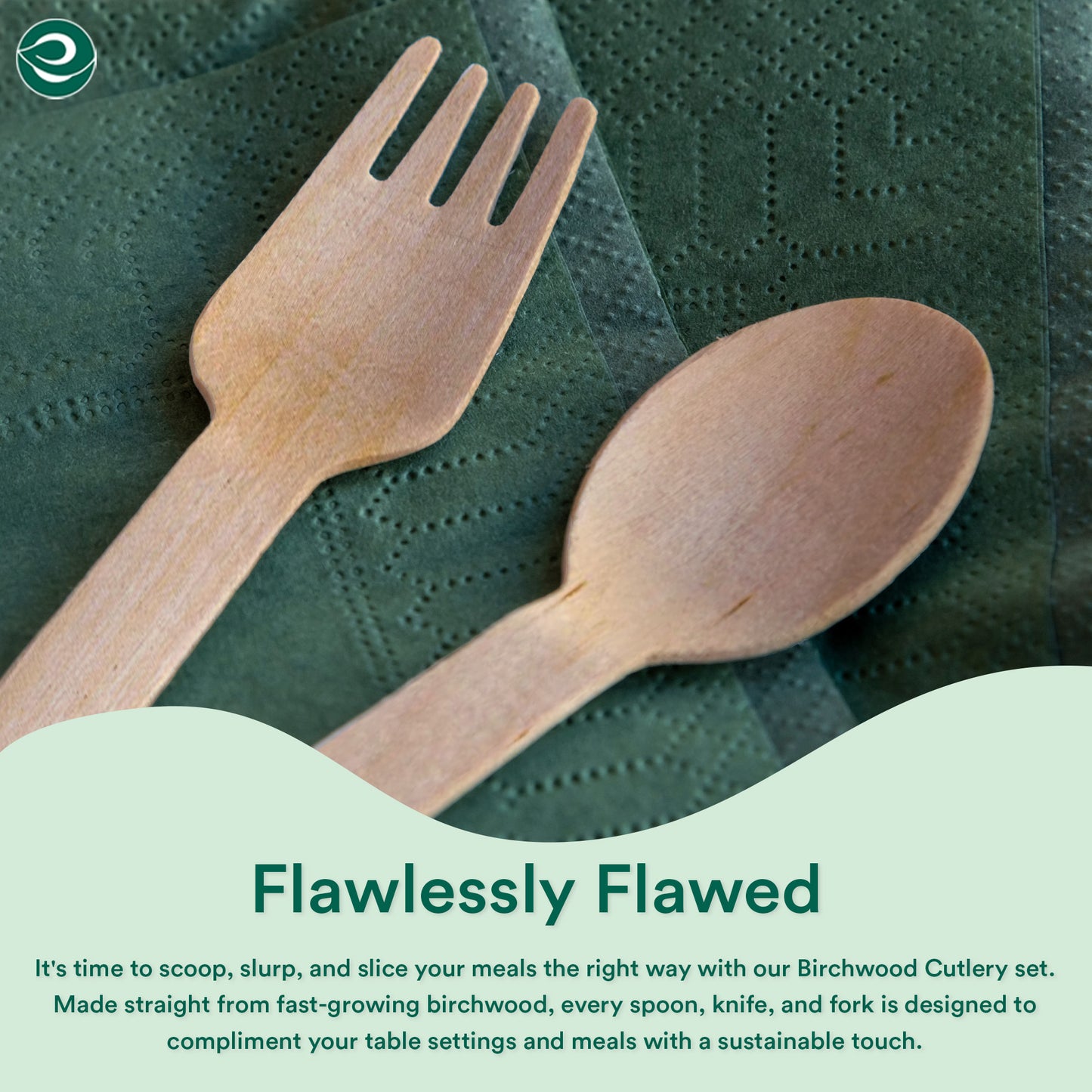 Birchwood Disposable Wooden Cutlery Set