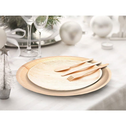 Round Disposable Palm Leaf Dinnerware Set