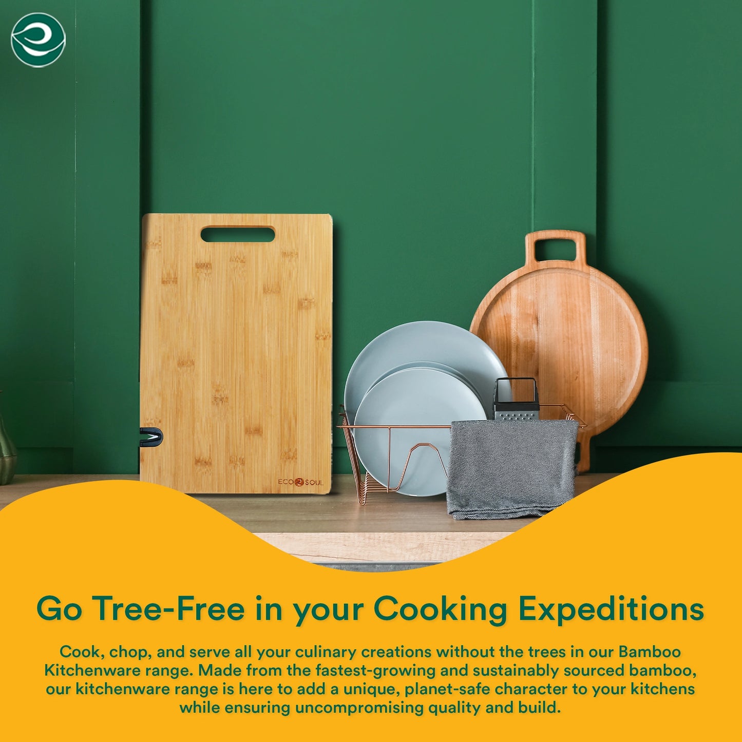 Bamboo Chopping Board with Knife Sharpner [16 x 10 inch, Extra Large]