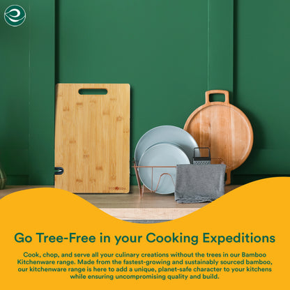 Bamboo Chopping Board with Knife Sharpner [16 x 10 inch, Extra Large]