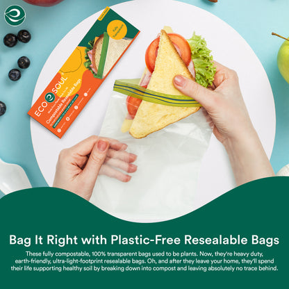 Compostable & Eco Friendly Ziplock Bags (19 x 15 cm, Small, 25 Count)